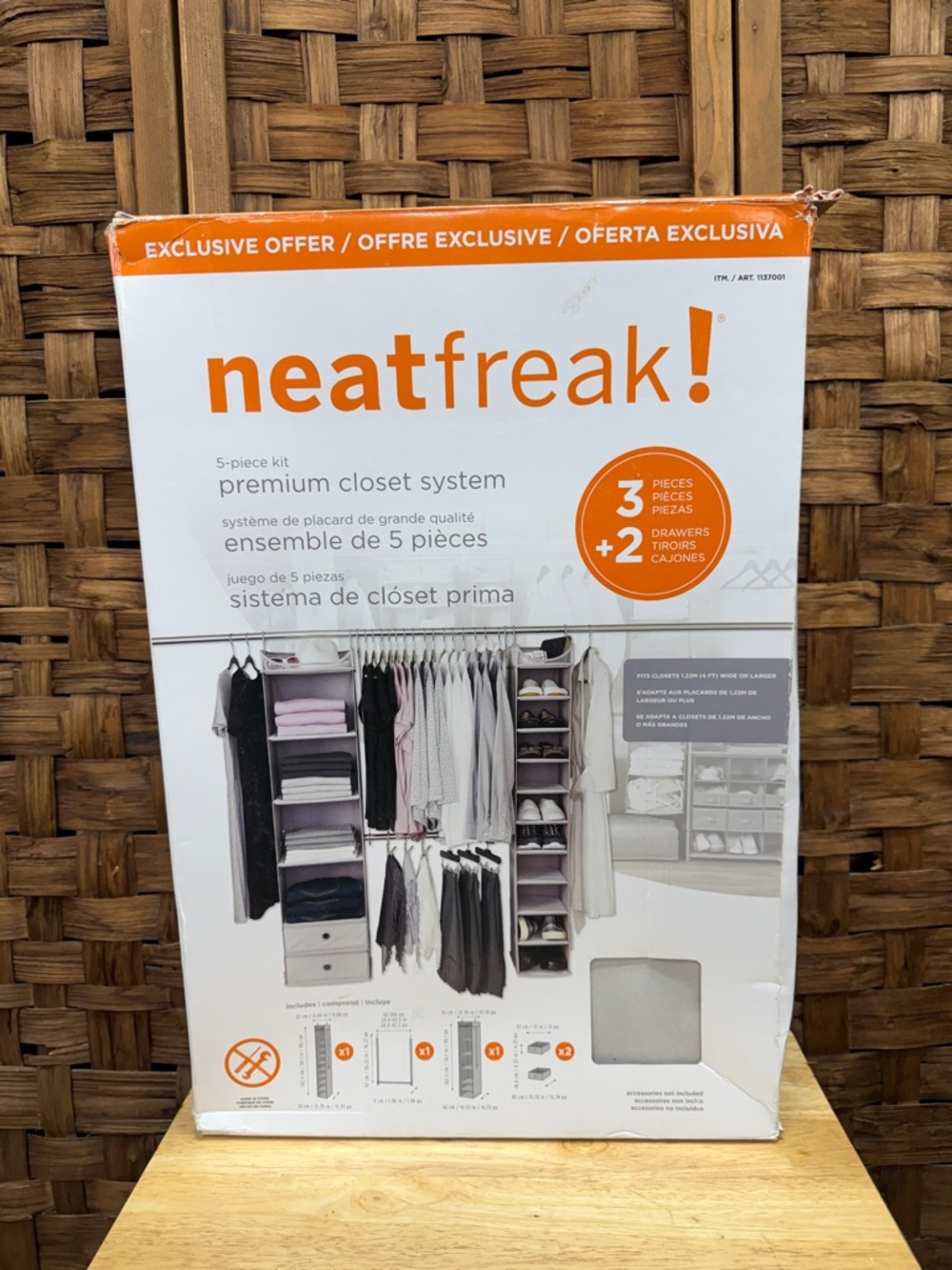 Neat Freak Premium Closet System - White/Gray